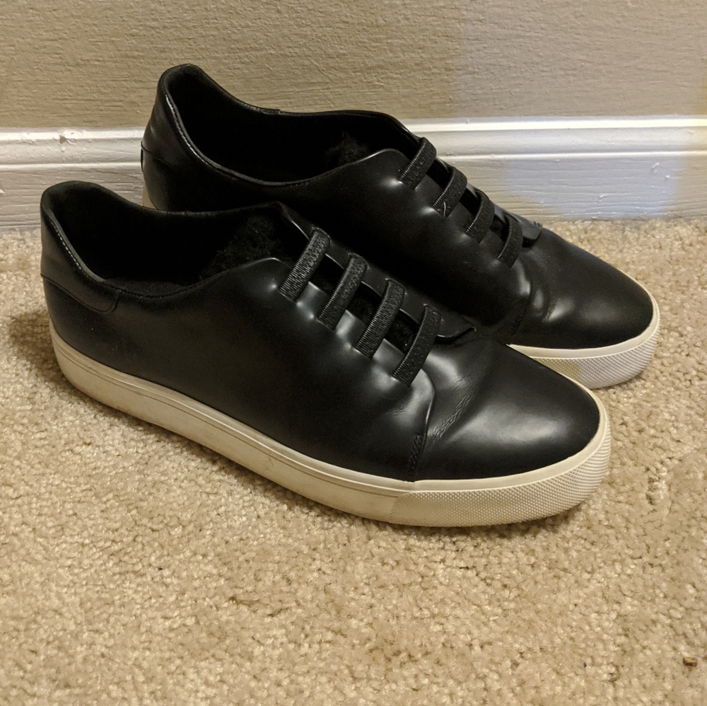 Vince Black Leather Sneakers